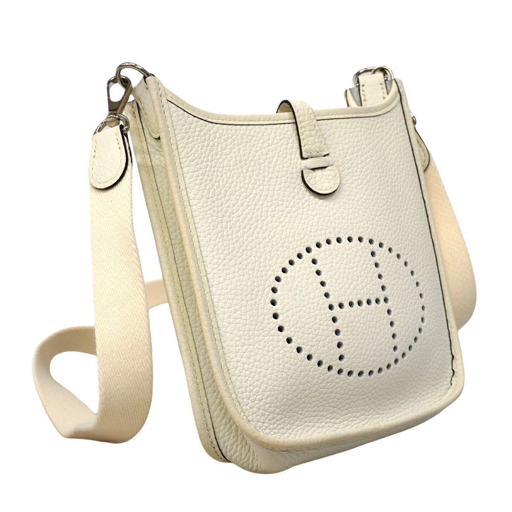 Hermes Evelyne TPM Shoulder Bag, Taurillon Clemence Leather, White, B Stamp, ... - Picture 2 of 9